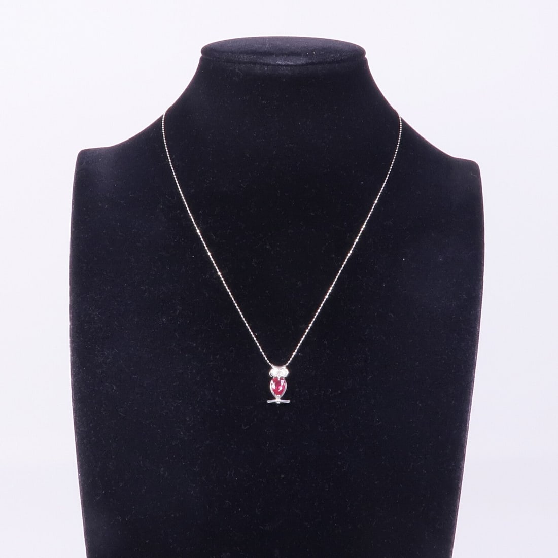 Ruby Diamond Necklace White Gold - 7