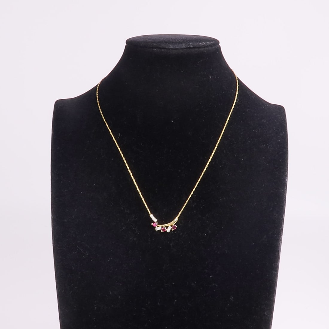 Ruby Diamond Necklace Yellow Gold - 7