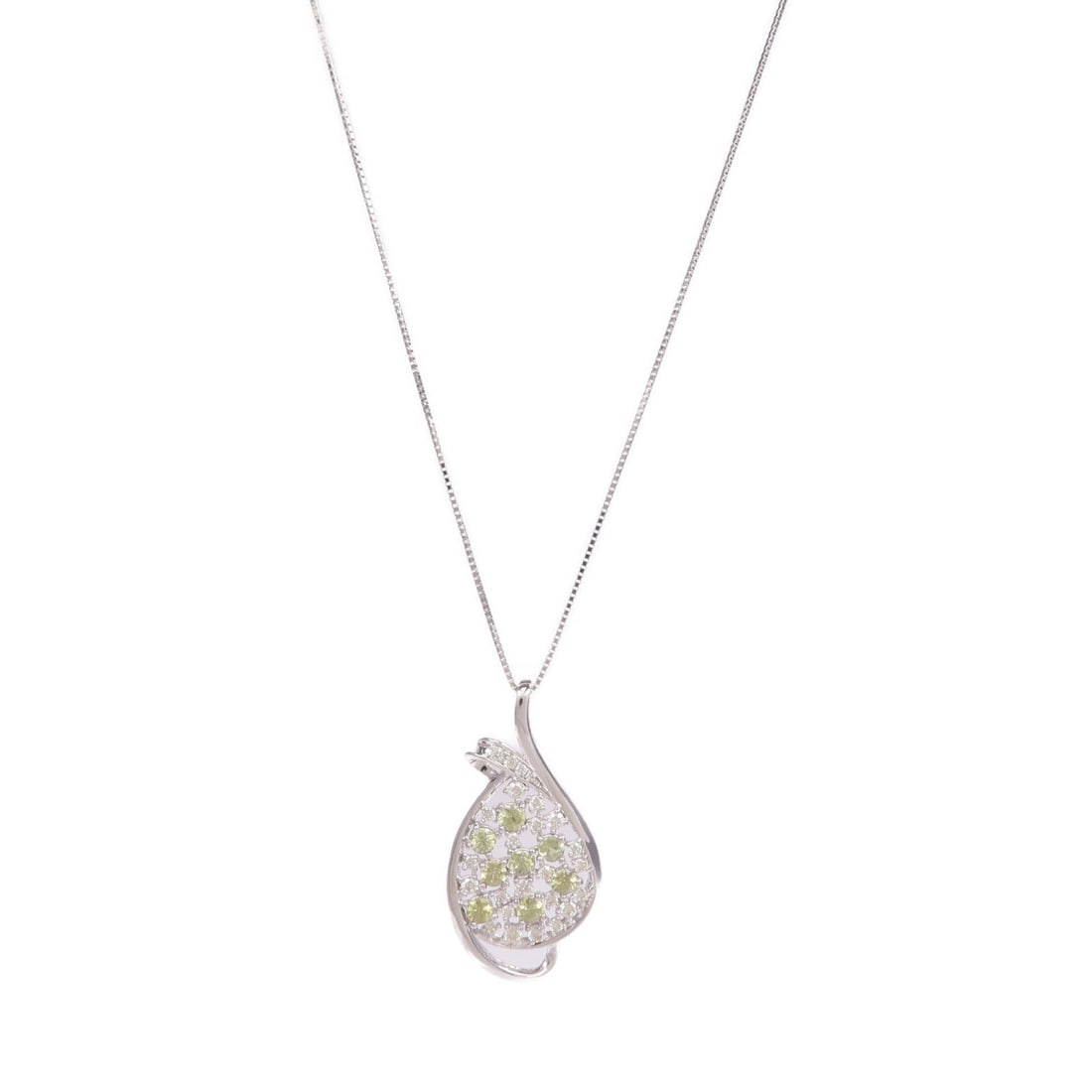 Demantoid Garnet Diamond Platinum: Demantoid garnet and diamond necklace in PT950 and PT850 platinum.