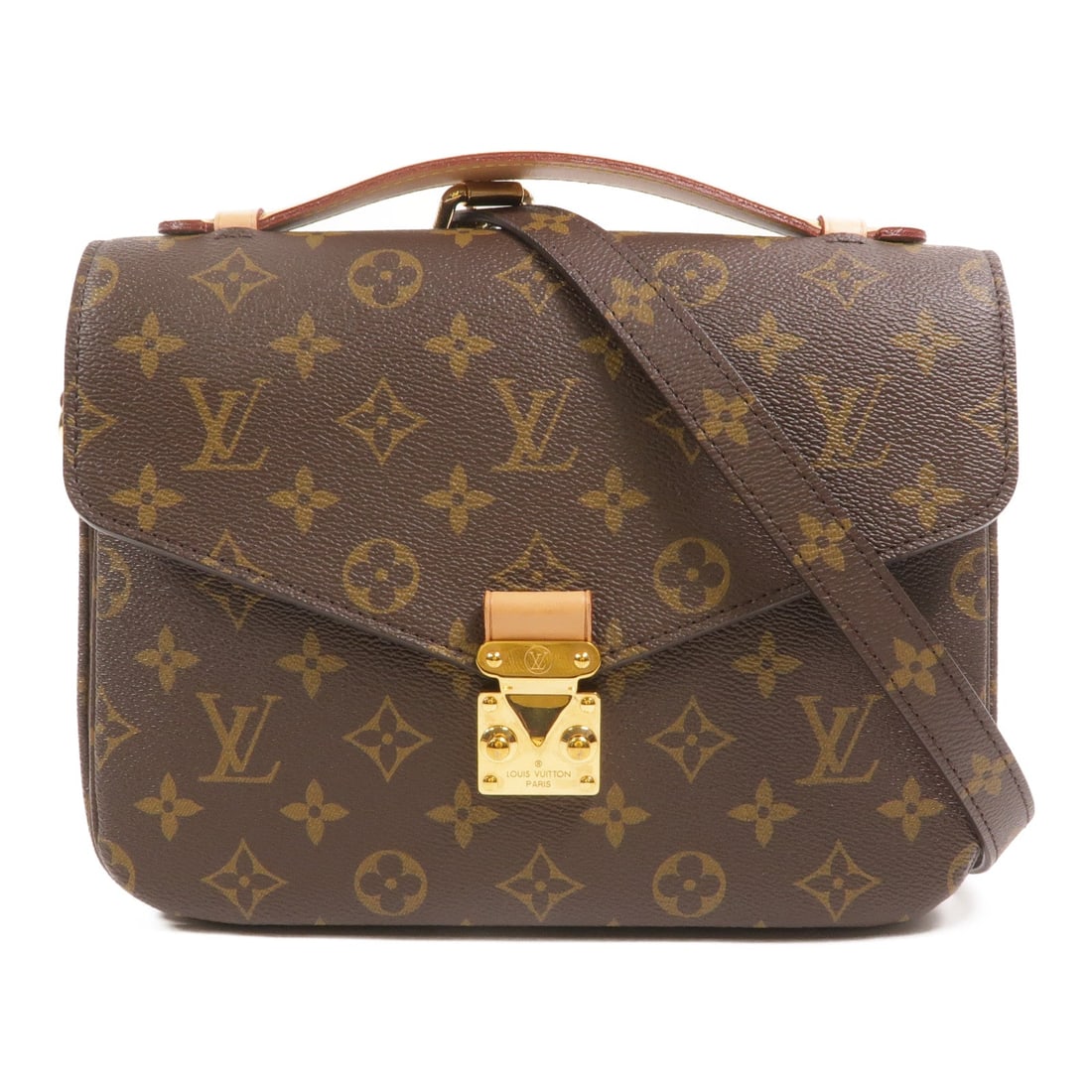 Louis Vuitton Pochette Metis MM: Brown monogram 2 way shoulder bag.