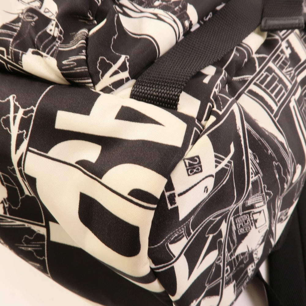Prada Nylon Backpack Black White - 11