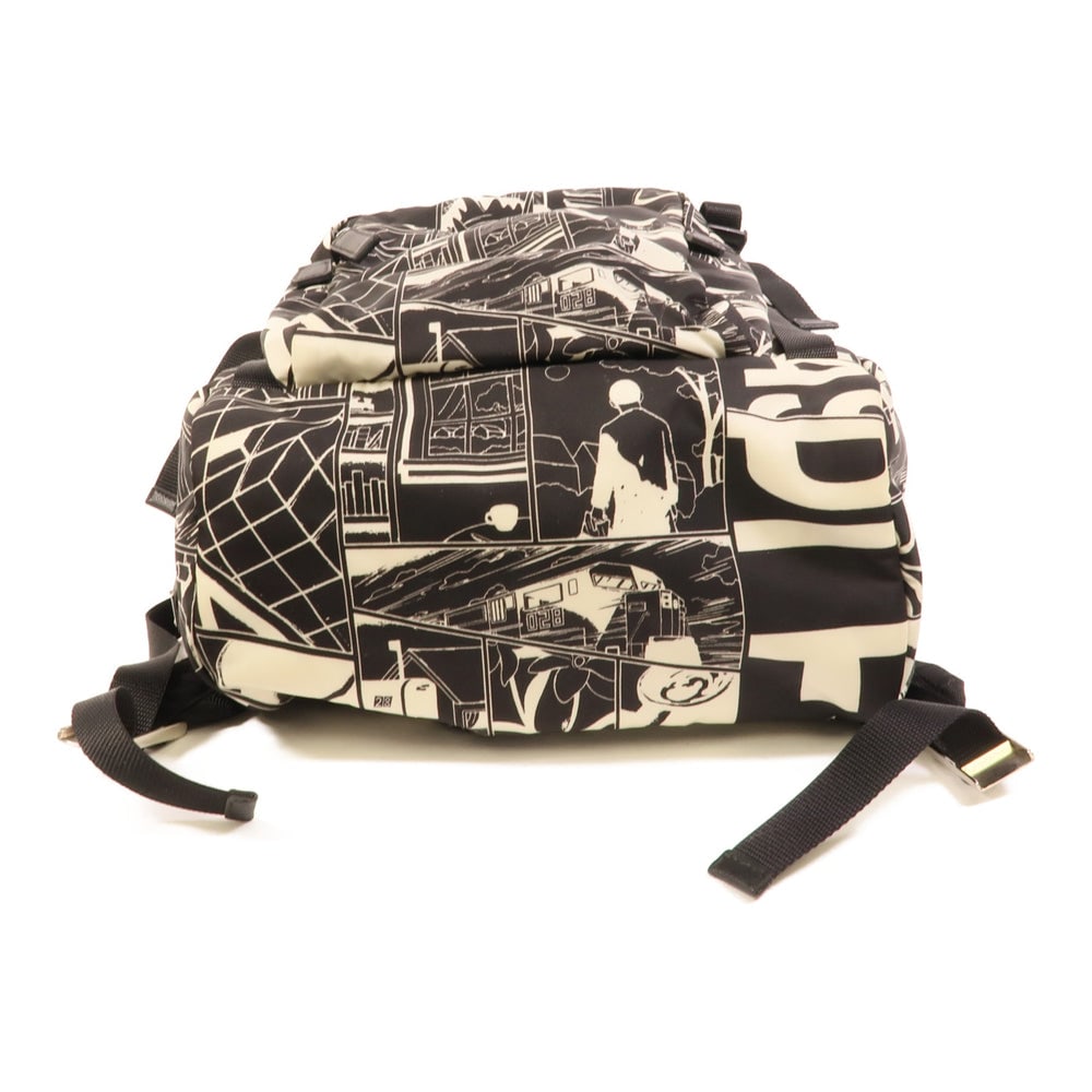 Prada Nylon Backpack Black White - 4
