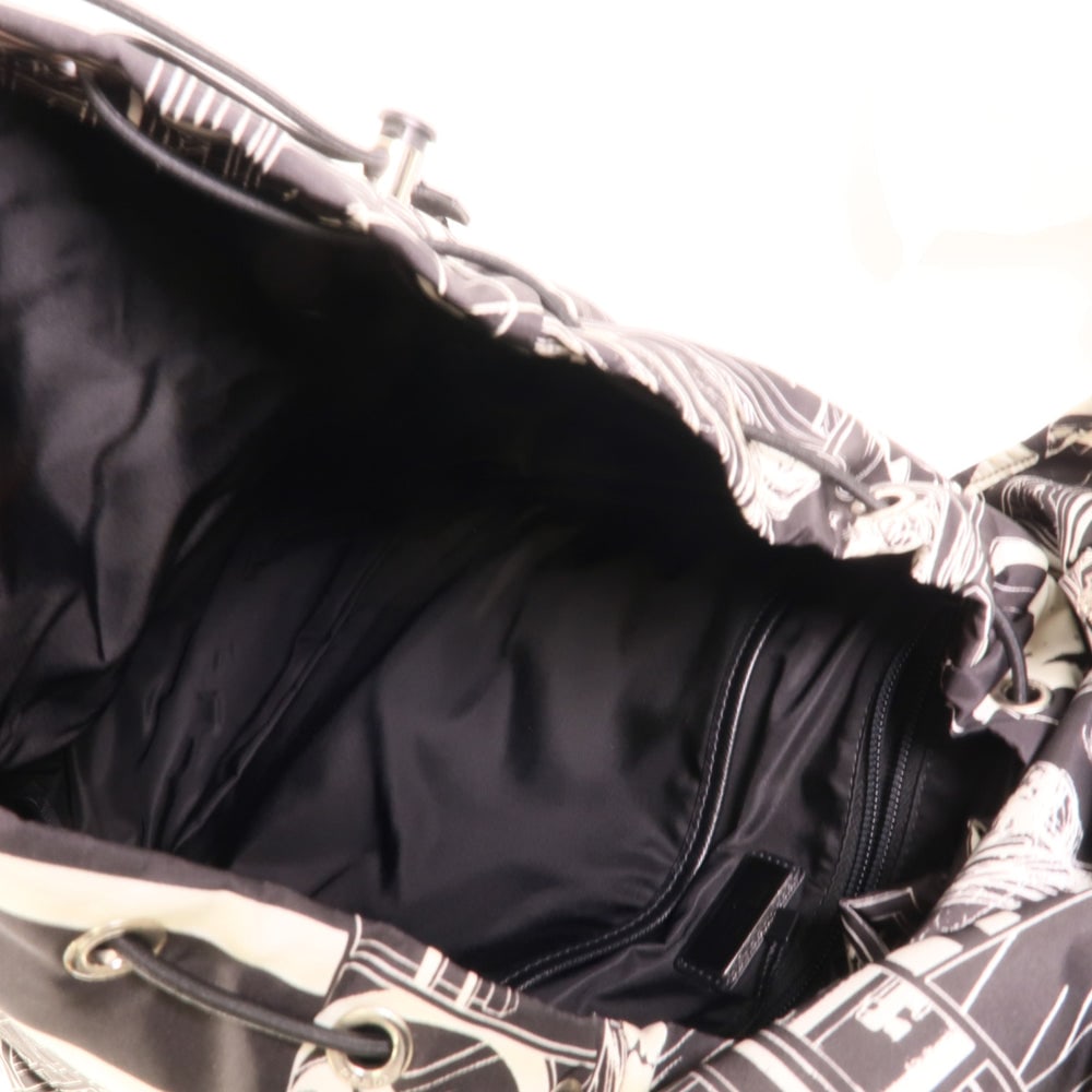 Prada Nylon Backpack Black White - 5