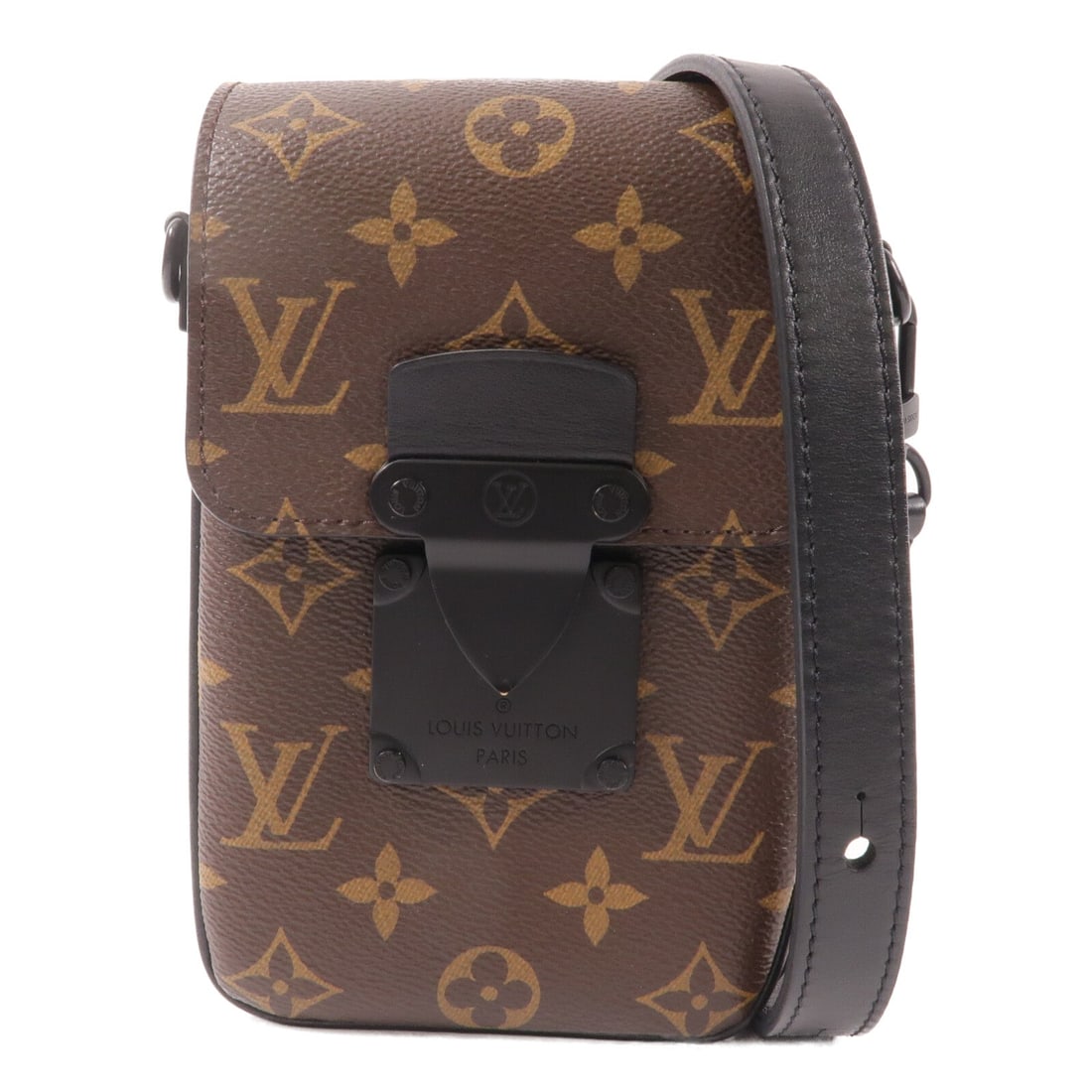 Louis Vuitton S Lock Shoulder Bag: Brown monogram coated canvas shoulder bag.