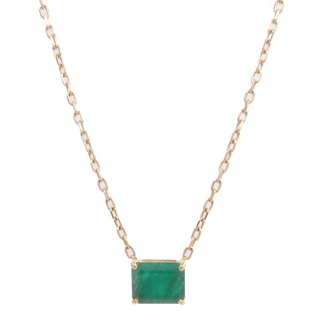 Emerald Necklace 18K Yellow Gold: Emerald necklace in 18K yellow gold.