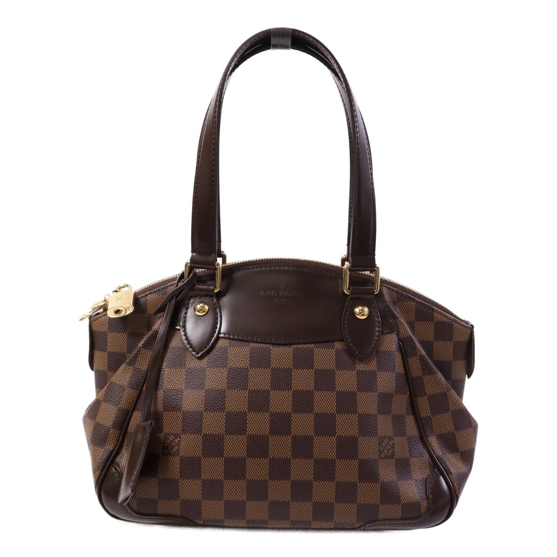 Louis Vuitton Verona PM Damier: Verona PM shoulder bag N41117 in brown Damier canvas. Includes storage bags, clochette, key, and padlock. Size 28 x 20 x 15 cm.