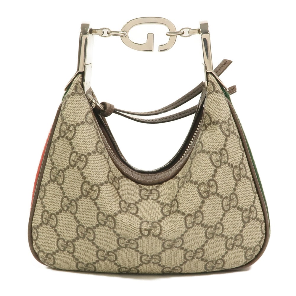 Gucci Attache Mini Tote Brown: Attache Mini tote bag in brown GG canvas with silver hardware. Includes storage box and storage bags. Size 18 x 19 x 4 cm.