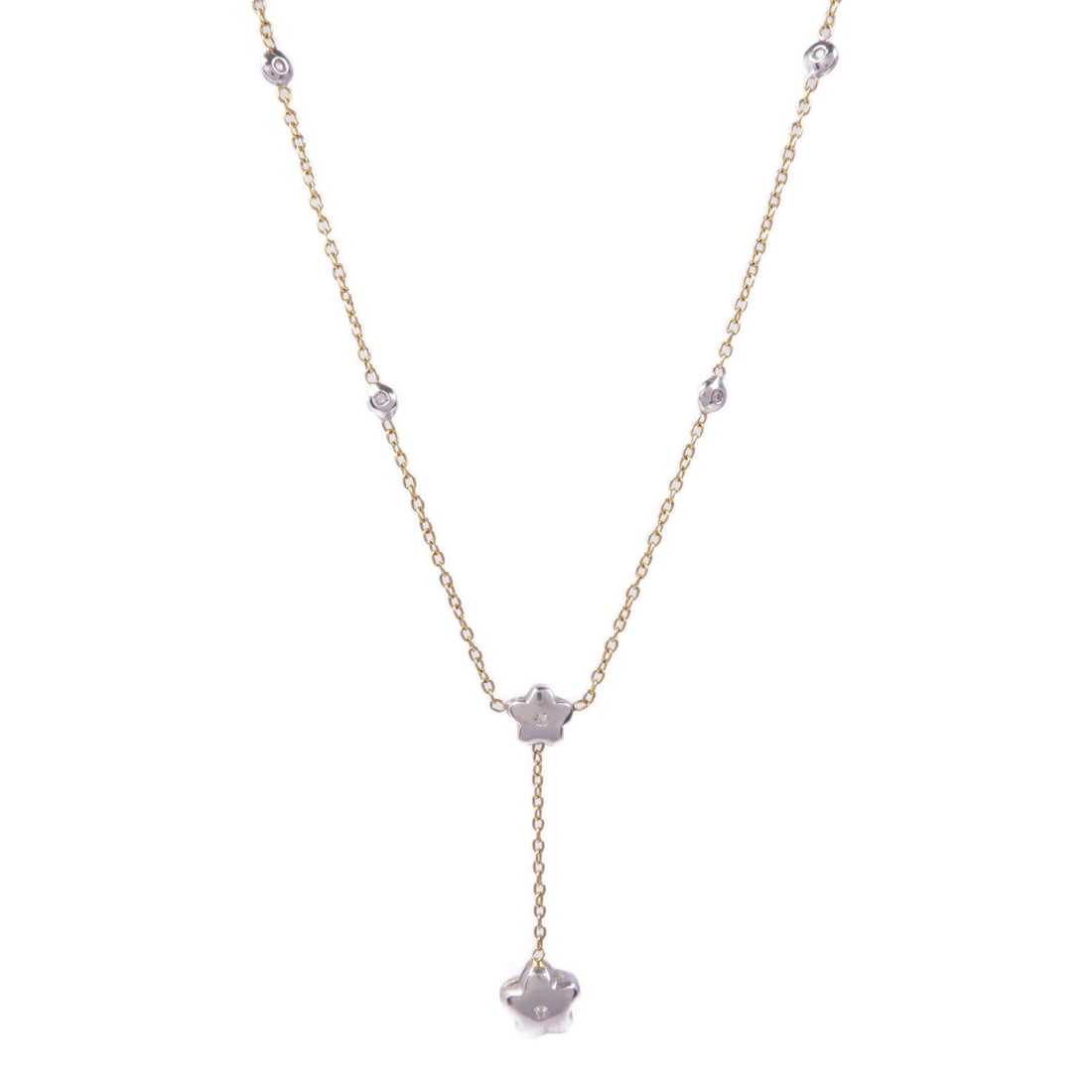 Diamond Necklace Yellow White Gold: Diamond necklace in 18K yellow gold and white gold.