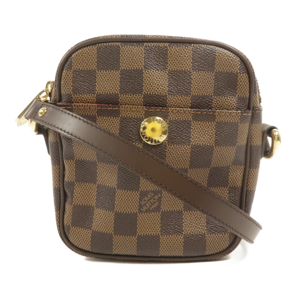Louis Vuitton Rift Damier Ebene: Rift shoulder bag N60009 in brown Damier Ebene canvas. Size 14 x 16 x 4.5 cm.