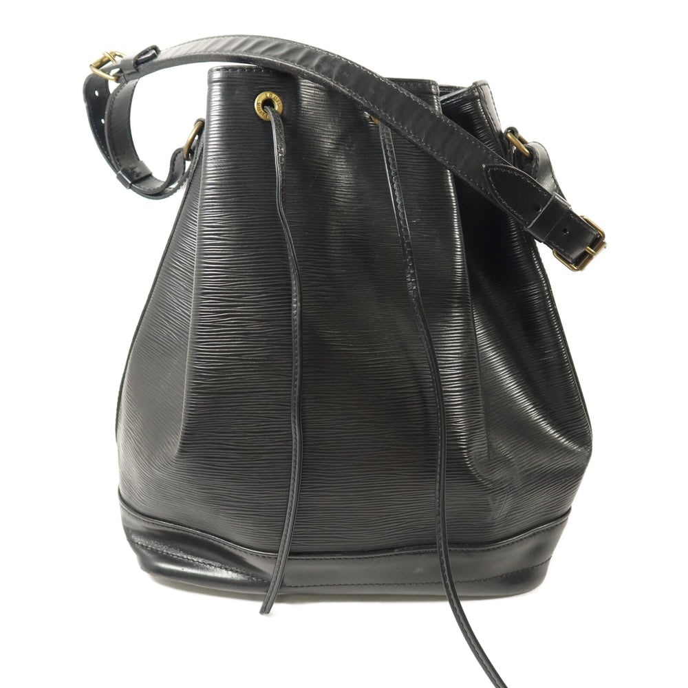 Louis Vuitton Noe Epi Black: Noe shoulder bag in black Epi calfskin. Size 27 x 29 x 19 cm. Strap 65 cm.