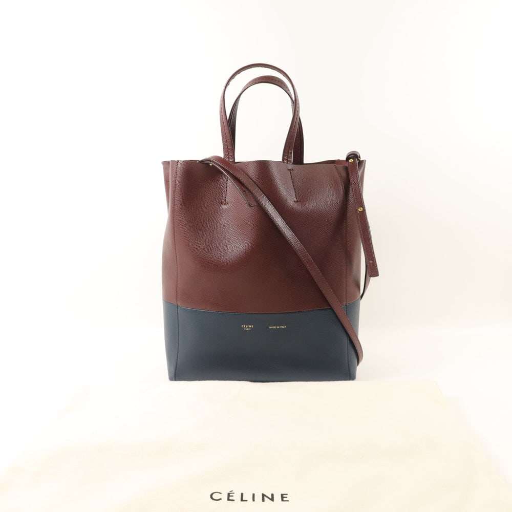 Celine Small Vertical Cabas Brown Navy - 9