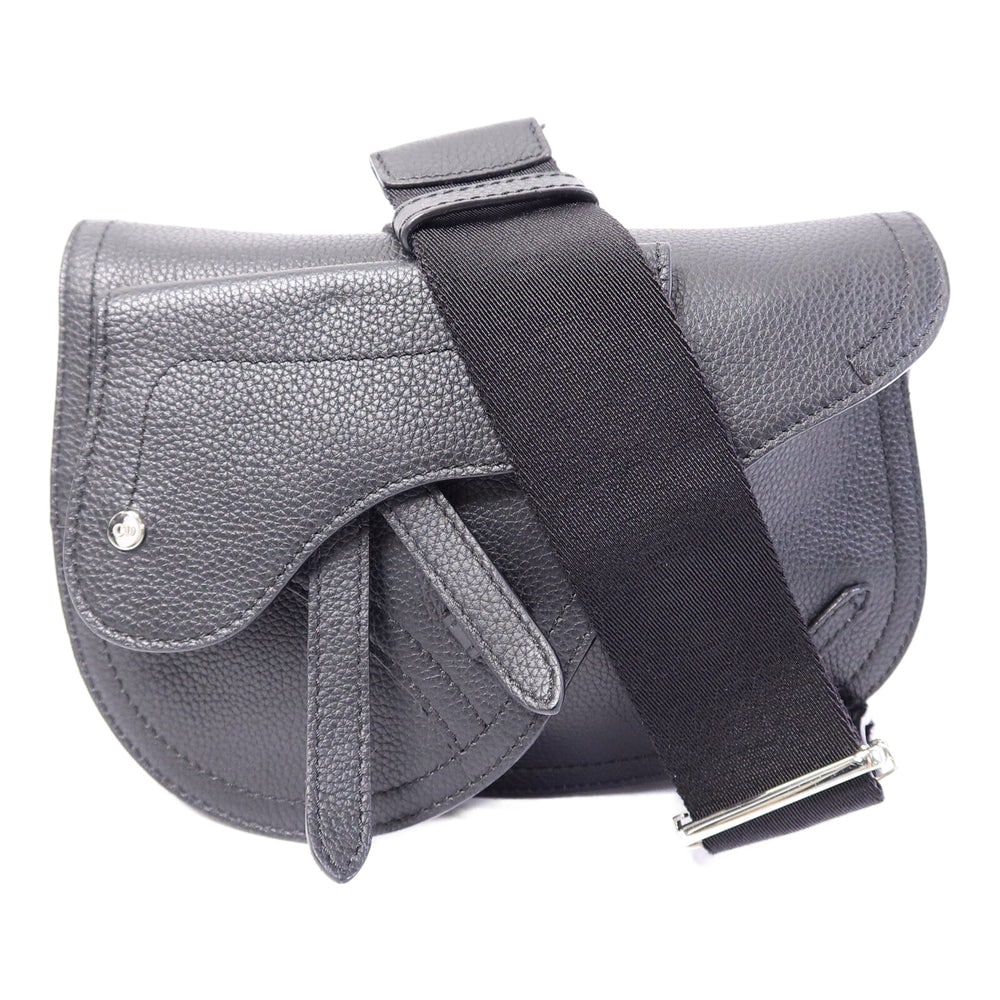 Dior Saddle Messenger Bag: Black calfskin messenger bag.