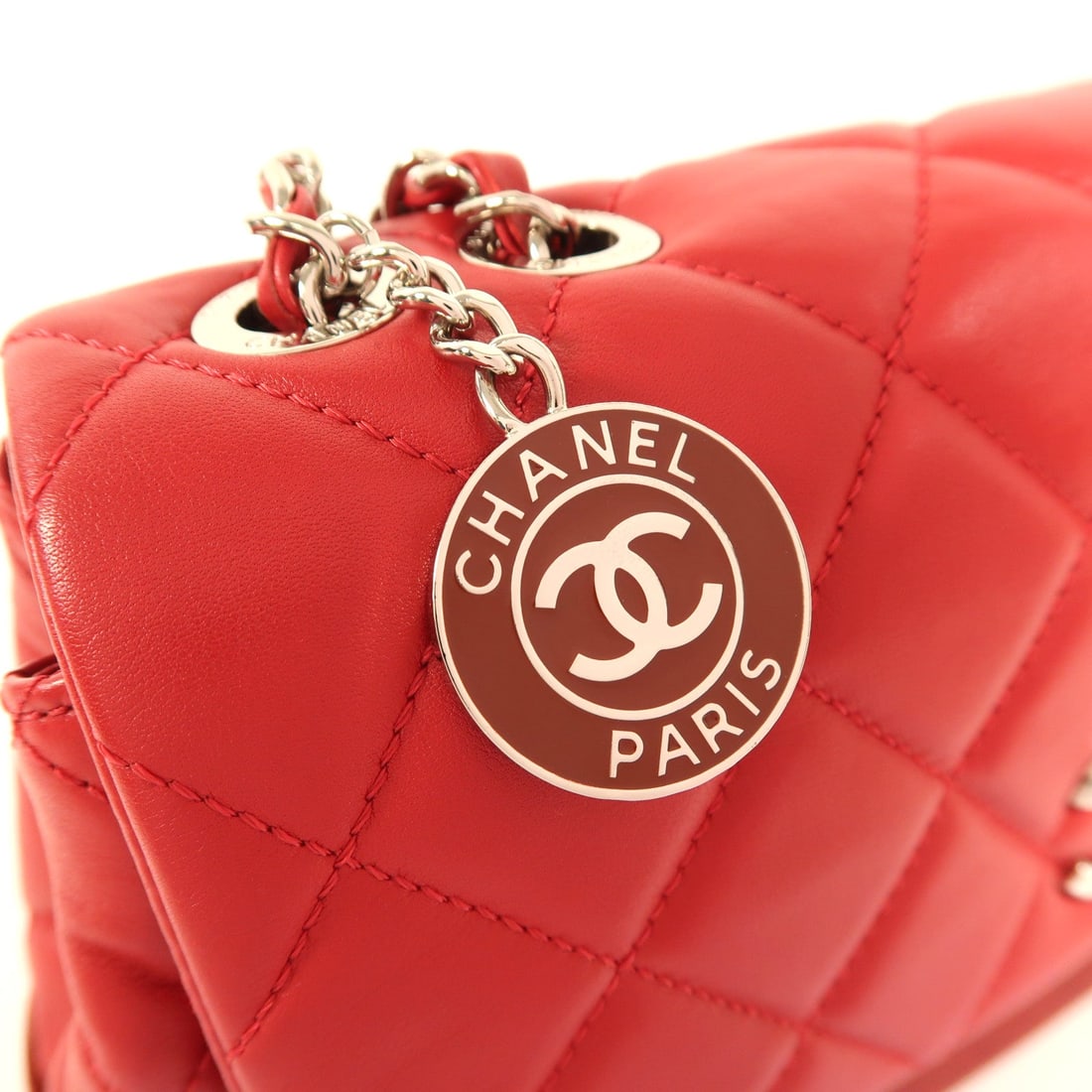 Chanel Chain Shoulder Bag Red - 15