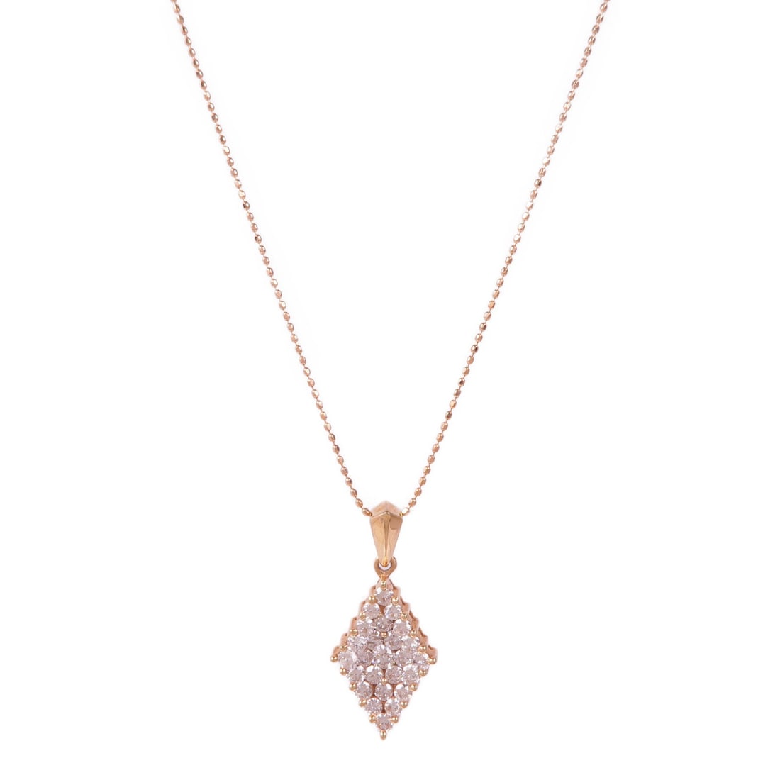 Diamond Necklace 18K Pink Gold: Diamond necklace in 18K pink gold.