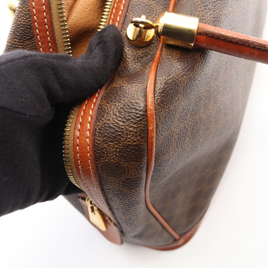 Celine Macadam Handbag Brown - 8