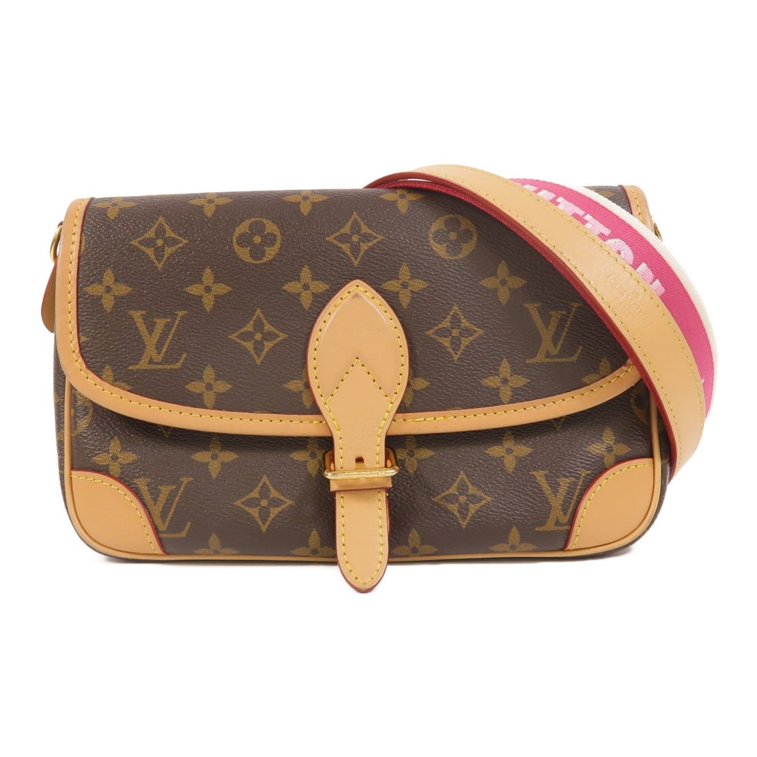 Louis Vuitton Diane Brown: Diane 2 way shoulder hand bag M46049 in Monogram coated canvas with gold hardware; includes shoulder strap; 24 x 15 x 9 cm.
