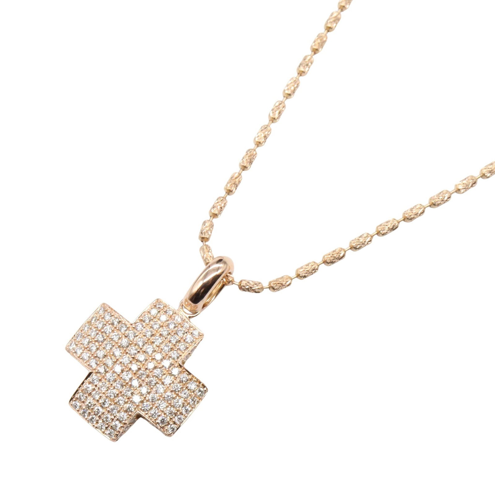 Diamond Necklace Pink Gold: Diamond necklace in K18 pink gold.