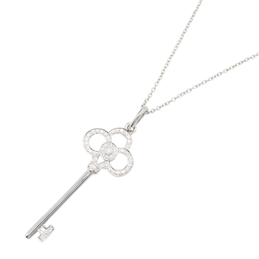 Tiffany Crown Key Necklace Diamond: Crown Key diamond necklace in K18 white gold.