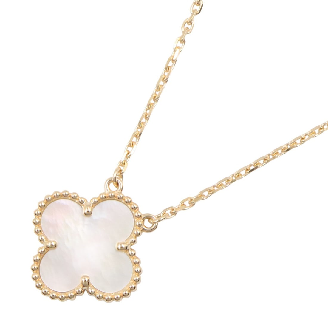 VCA Vintage Alhambra MOP YG: Vintage Alhambra necklace in K18 yellow gold with mother of pearl.