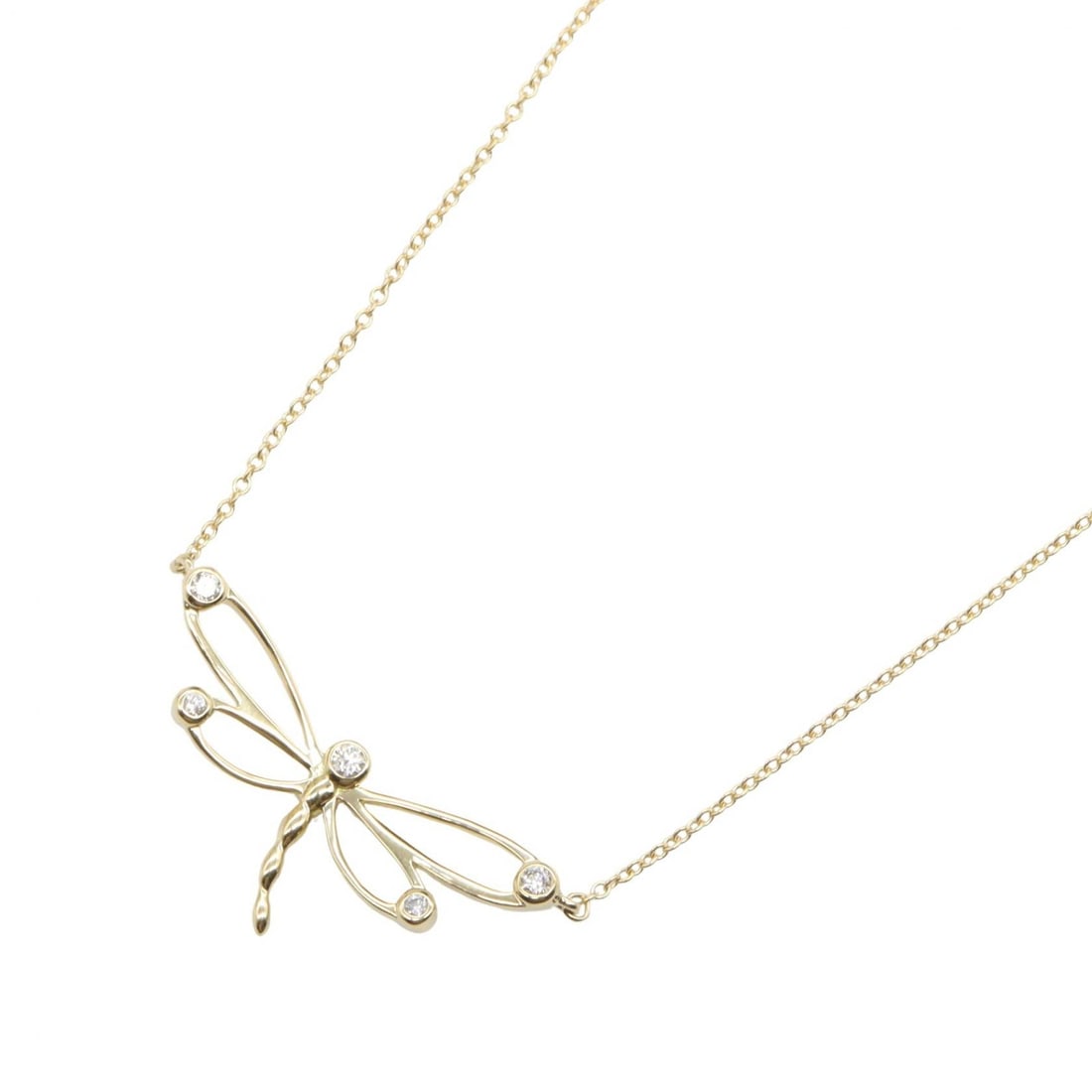 Tiffany Dragonfly 5PD Necklace: Dragonfly 5PD necklace in K18 yellow gold with diamond.
