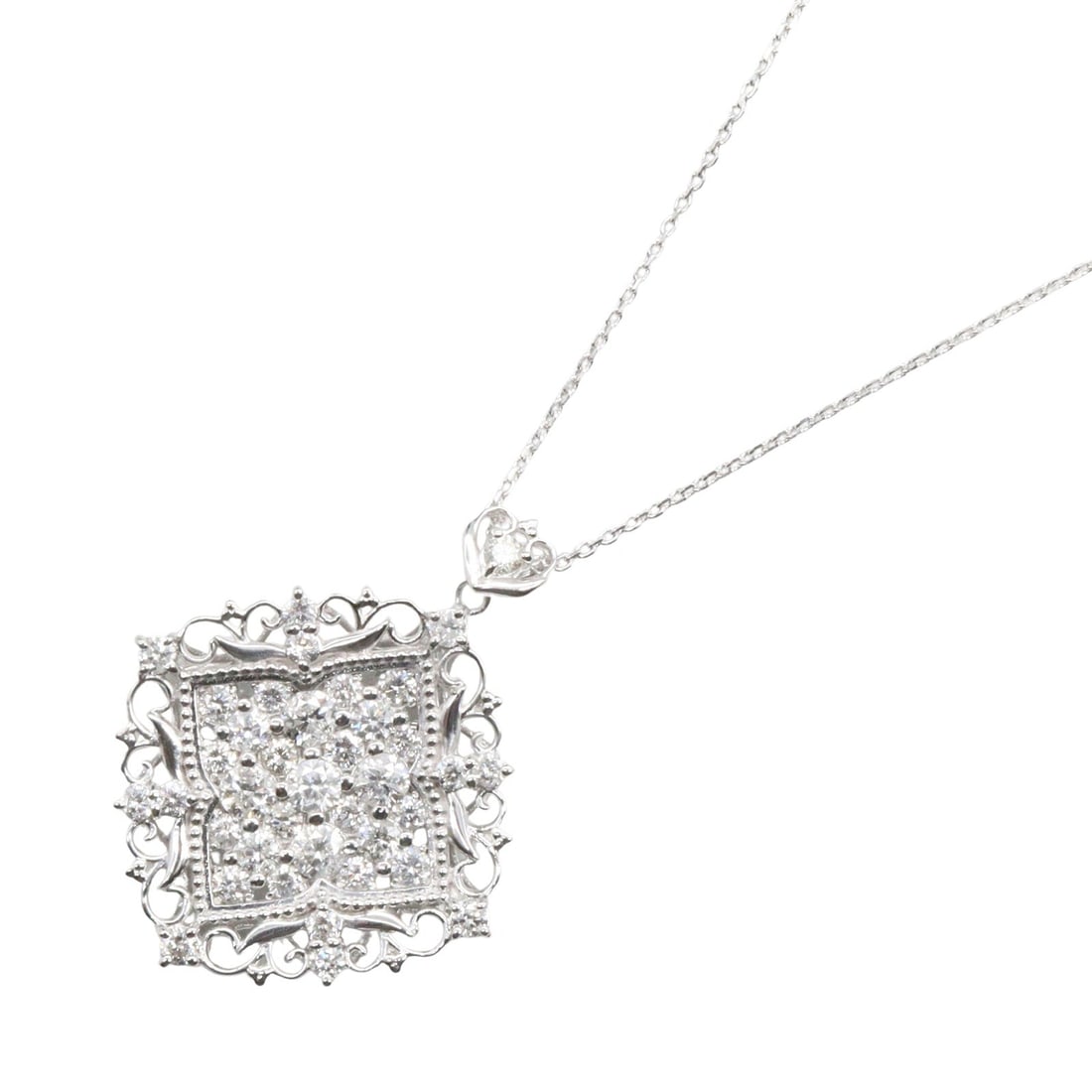 Diamond Necklace White Gold: Diamond necklace in K18 white gold.