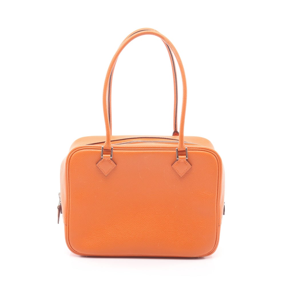 Hermes Mini Plume 20 Orange: Orange Veau Epsom Mini Plume 20 handbag with silver-tone hardware.