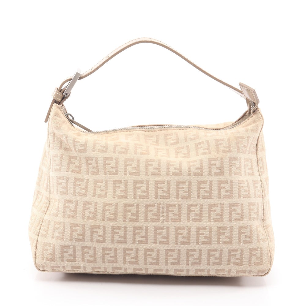 Fendi Zucchino Handbag Beige: Zucchino handbag in beige canvas and leather. Size 22.5 x 17 x 10 cm. Handle 20 to 24 cm.