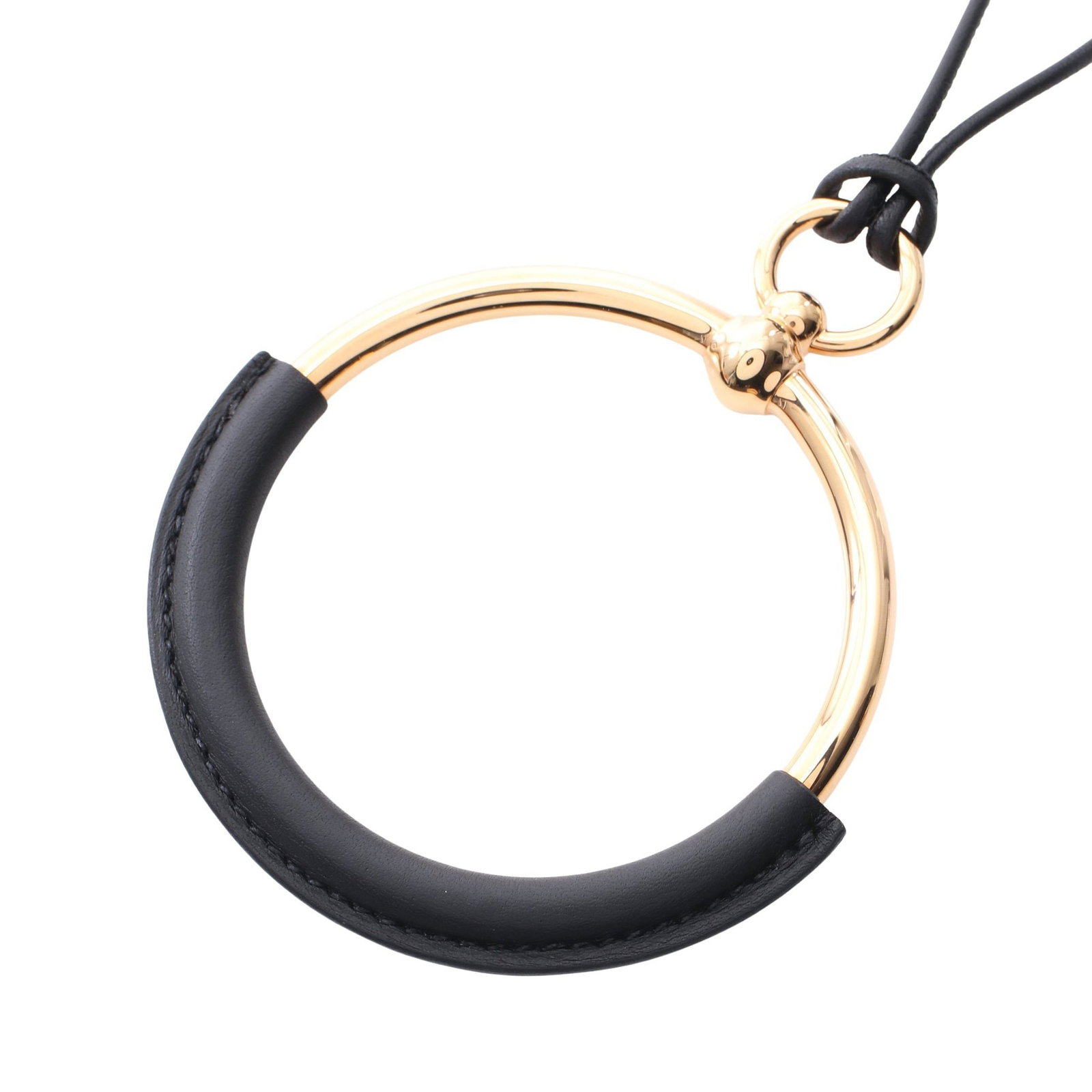 Hermes Loop Gran Necklace Gold Black (1 of 4)