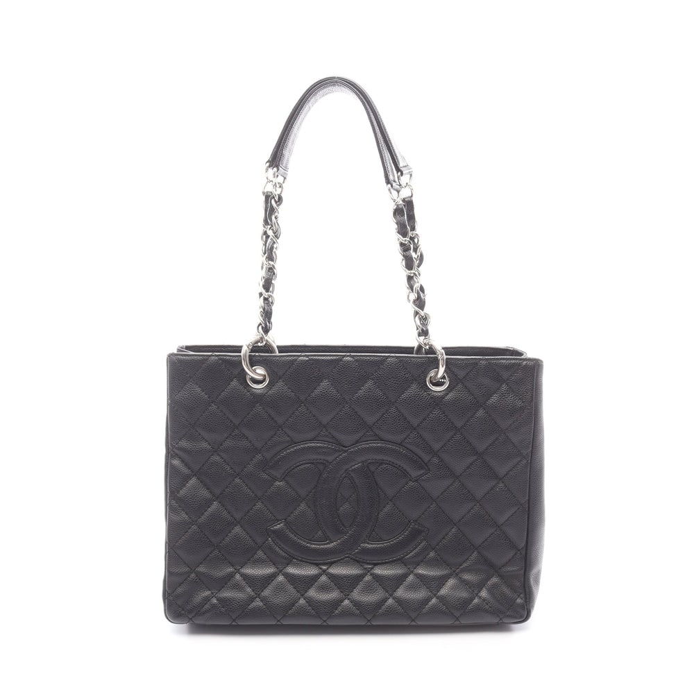 Chanel GST Chain Tote: Black caviar skin shopping tote.