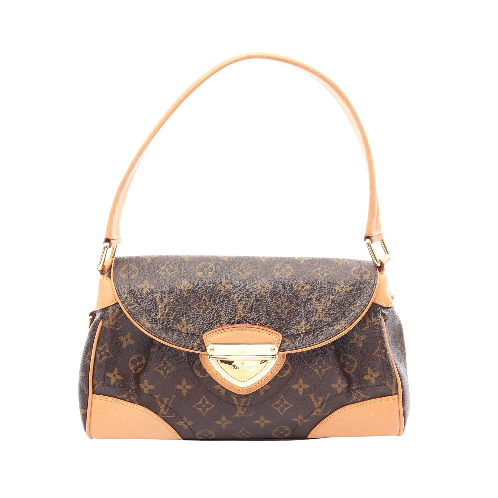 LV Beverly MM Monogram Shoulder: Beverly MM shoulder bag in brown Monogram canvas. Size 33 x 19 x 12 cm. Strap 58 cm.