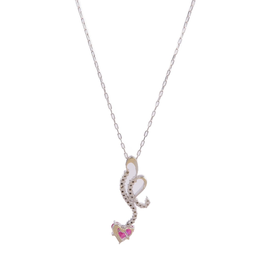 Ruby Diamond Necklace 18K White Gold - 2
