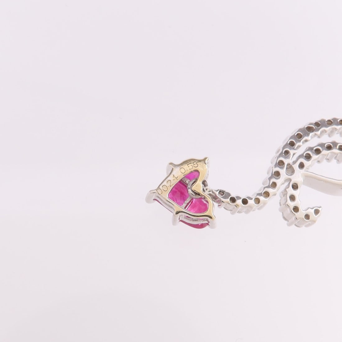 Ruby Diamond Necklace 18K White Gold - 8