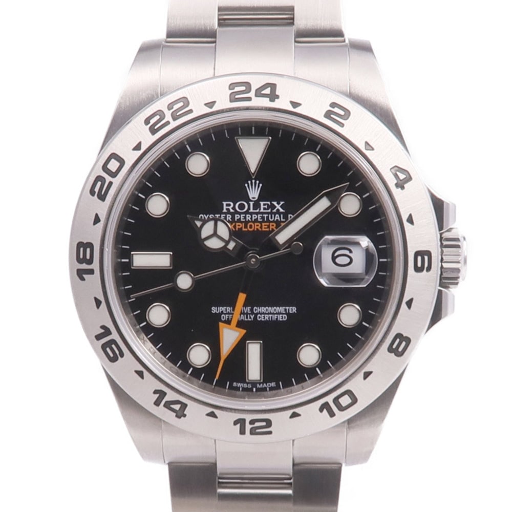 Rolex Explorer II 216570 Automatic: Black automatic watch in stainless steel. Includes guarantee. 40mm case, max wrist 16.5cm.