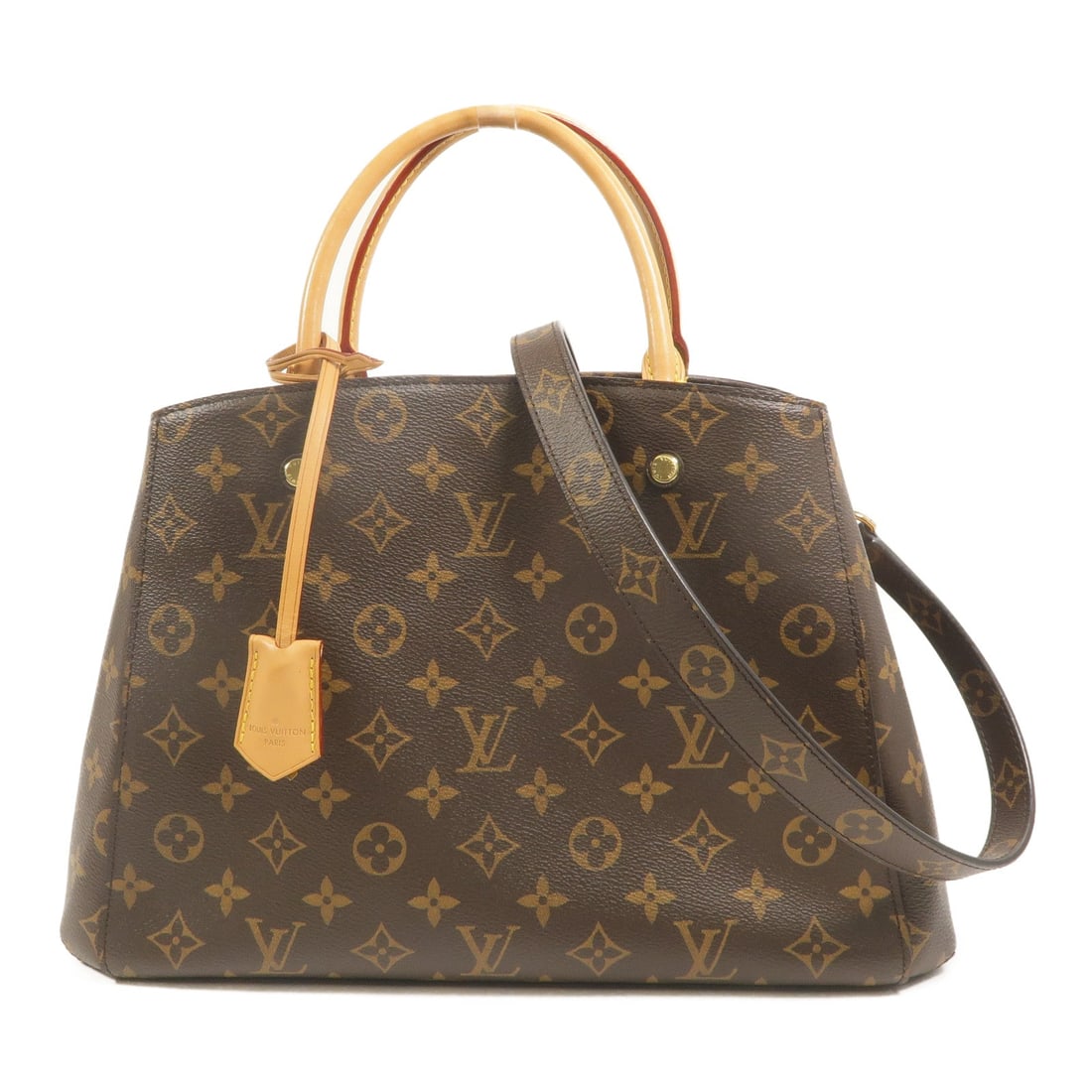 Louis Vuitton Montaigne MM: Brown monogram 2 way shoulder bag.