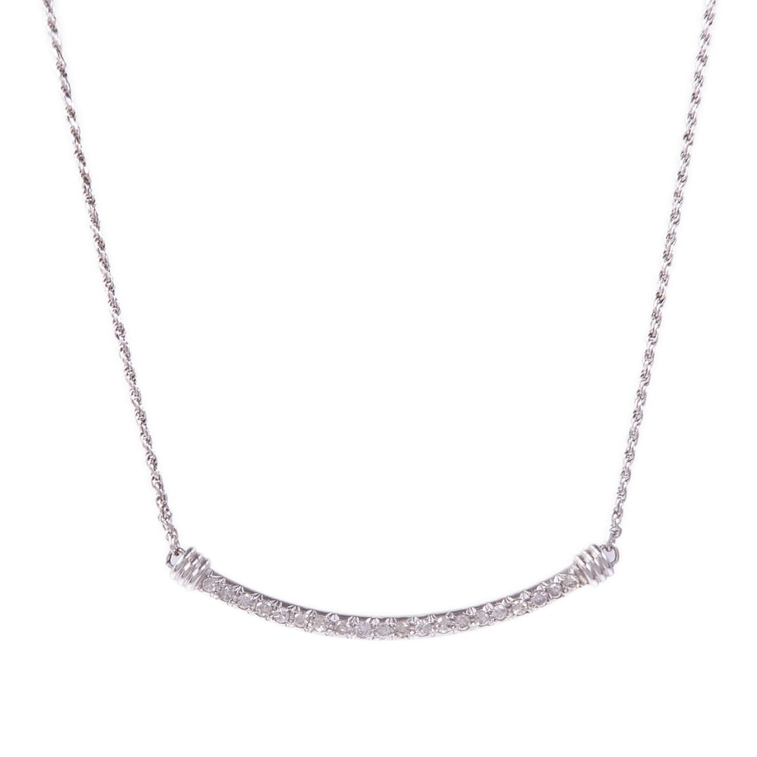 Diamond Necklace 9K 18K White Gold: Diamond necklace in 9K and 18K white gold.