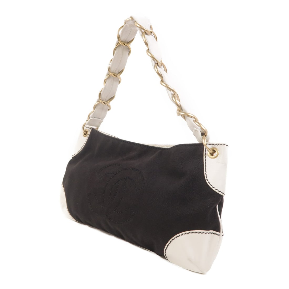 Chanel Chain Shoulder Black White - 3