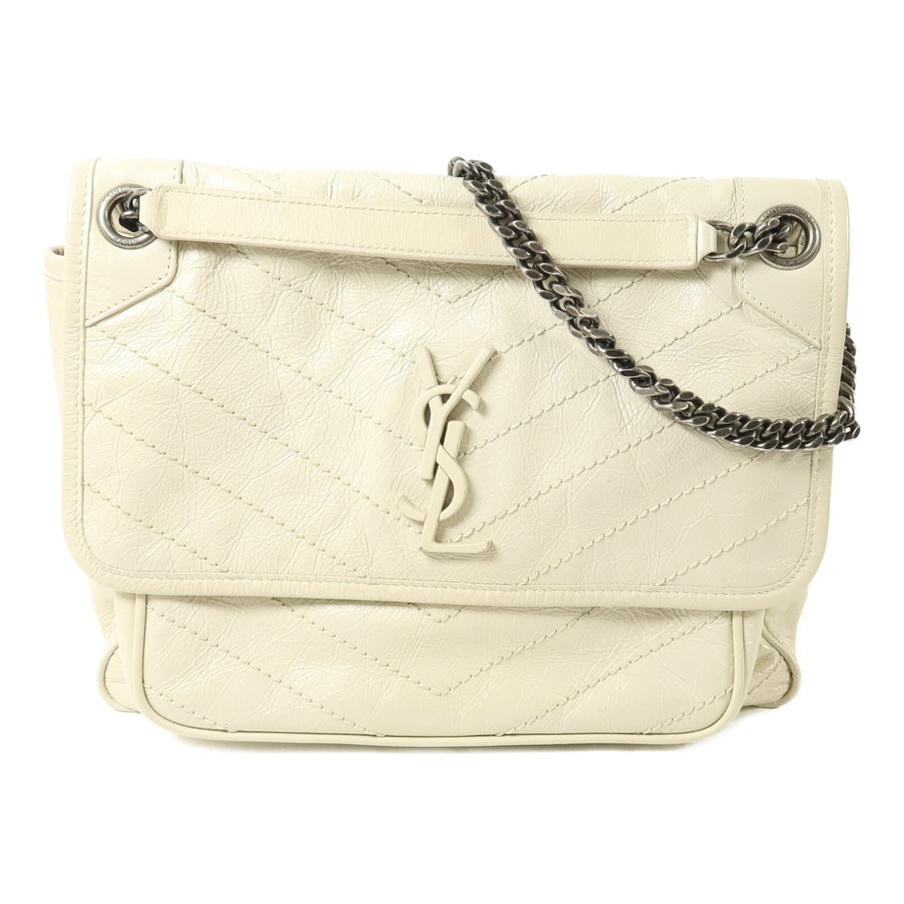 Saint Laurent Niki 2 Way White: Niki 2 way shoulder bag 498894 in white calfskin. Size 28 x 22 x 9.5 cm.
