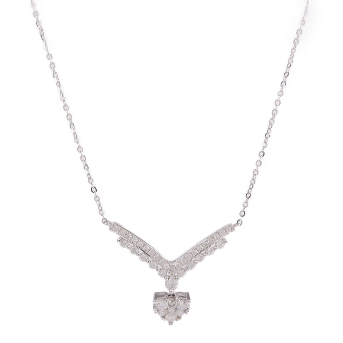 Diamond Necklace 18K White Gold: Diamond necklace in 18K white gold.