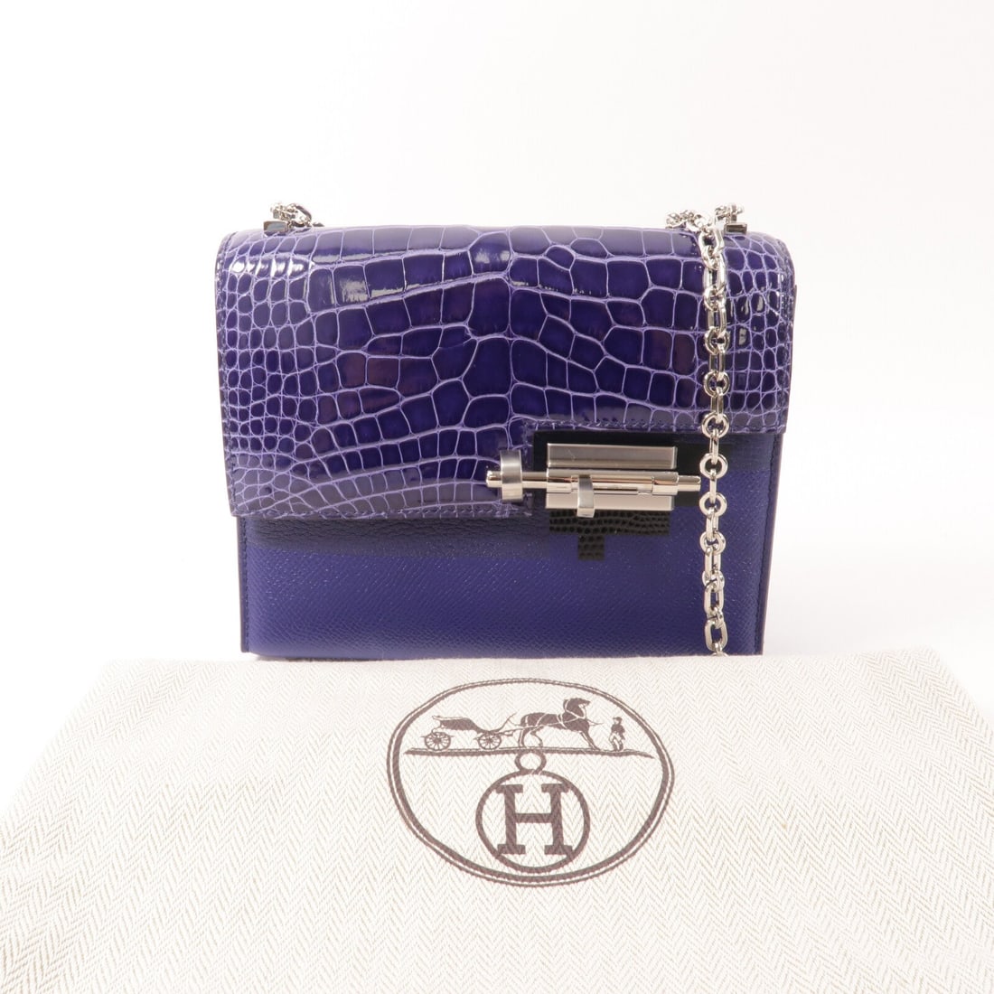Hermes Mini Verrou Bleu Electrique - 10