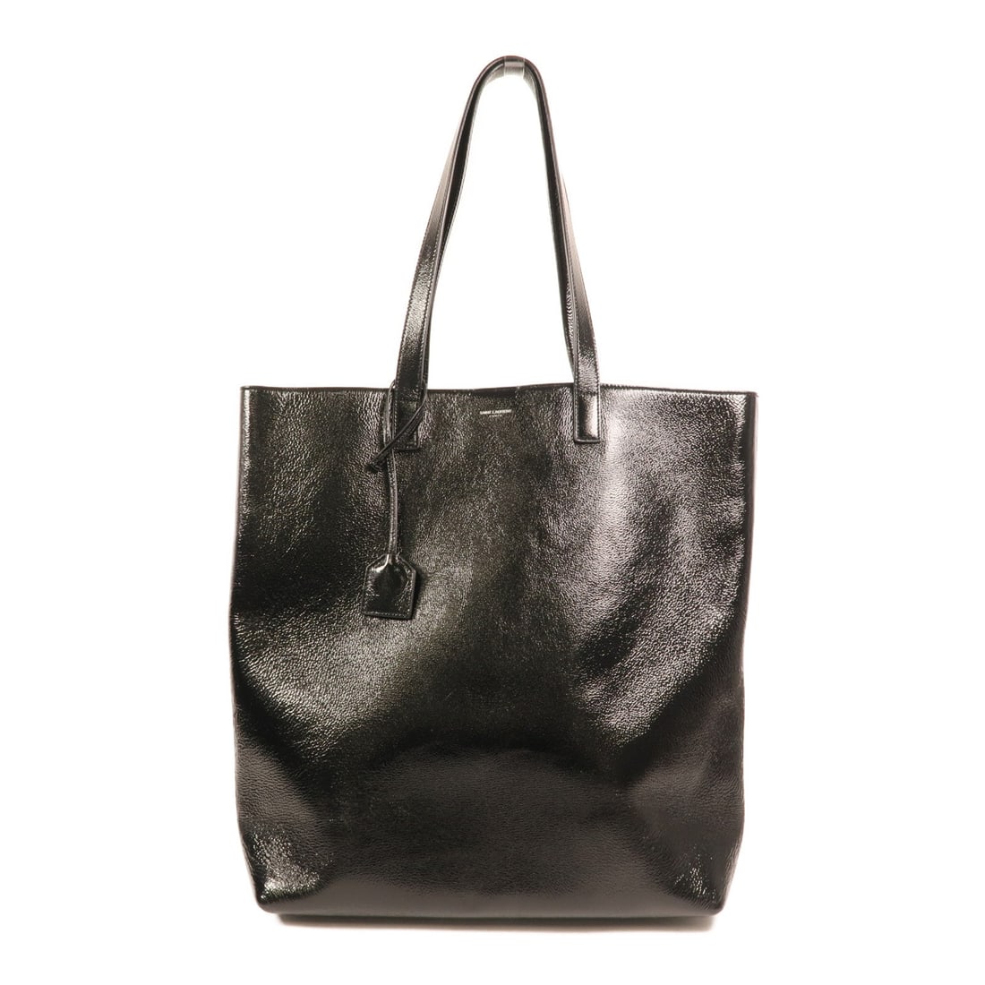 Saint Laurent Bold Tote Black: Bold Tote shoulder tote TCT676657 in black crinkled leather. Includes storage bags, clochette, and pouch. Size 34 x 39 x 10 cm.