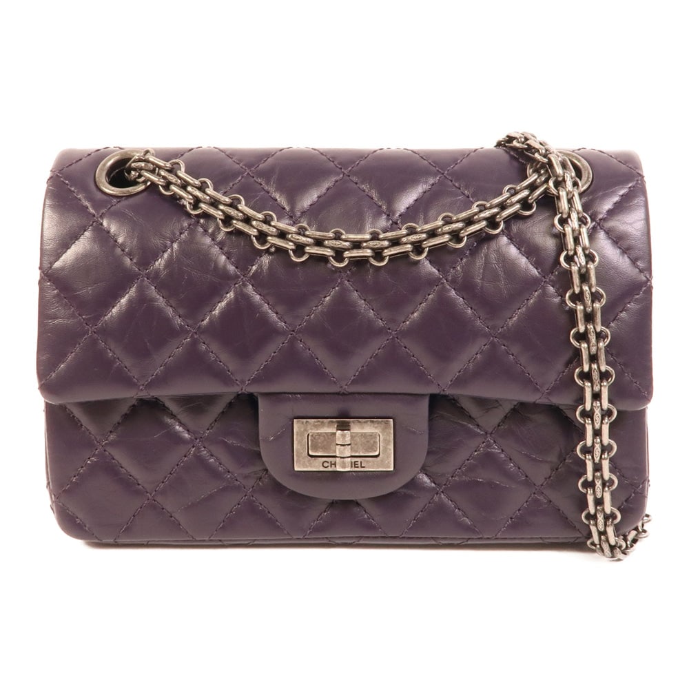 Chanel 2.55 Mini Purple: Purple calfskin mini 2.55 shoulder bag.