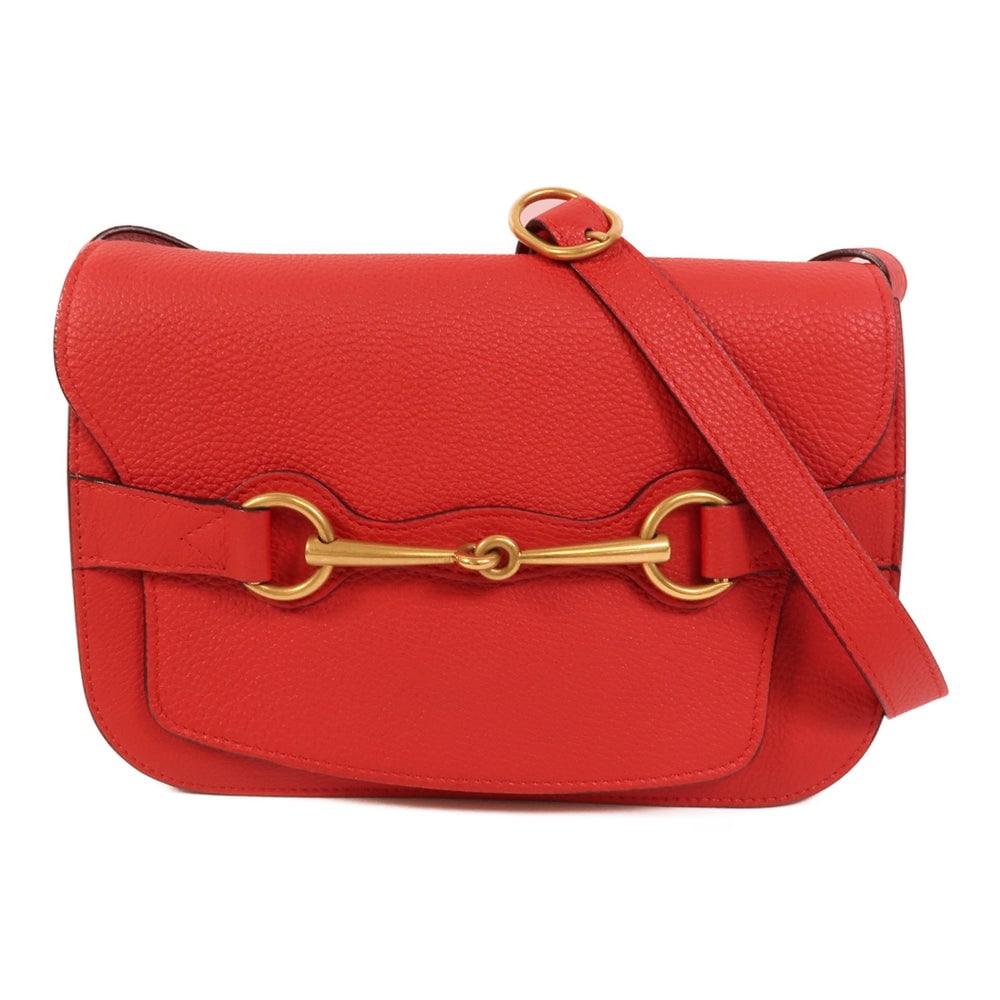 Gucci Horsebit Shoulder Red: Horsebit shoulder bag in red calfskin. Includes storage bags. Size 25 x 17 x 9 cm.