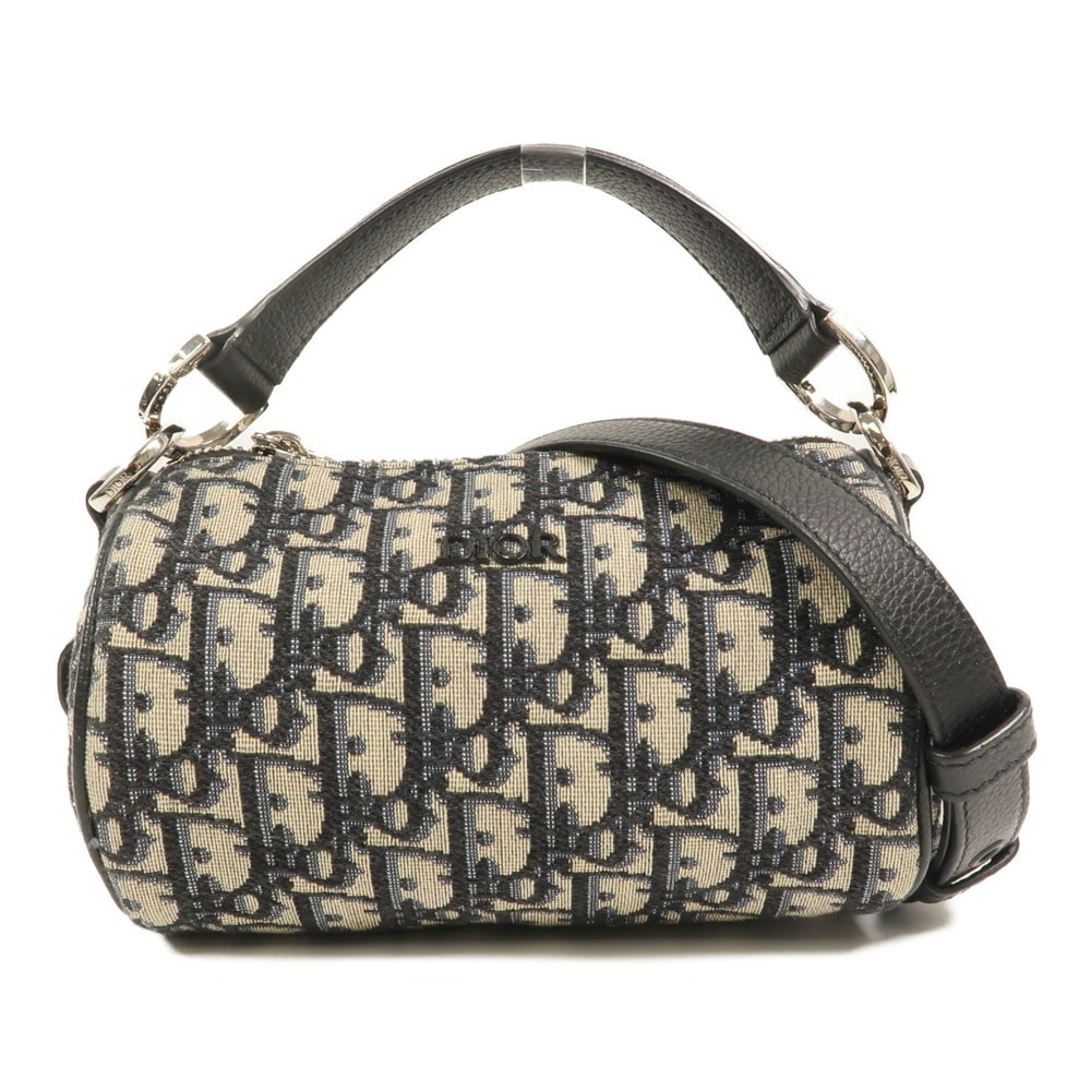 Dior Mini Roller 2 Way: Blue canvas mini 2 way shoulder bag.