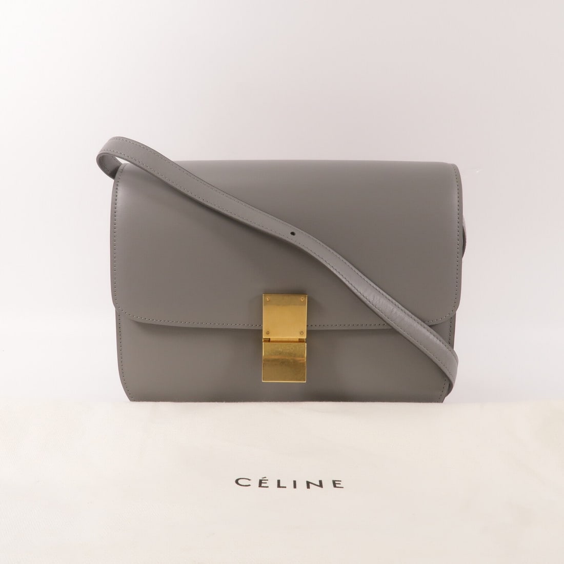 Celine Classic Box Medium Grey - 10