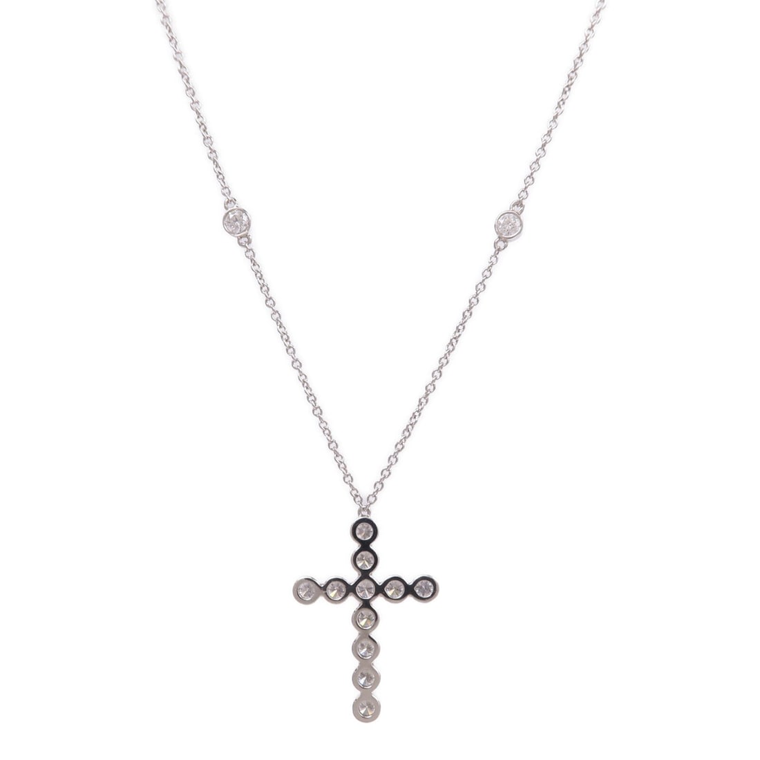 Tiffany Bezel Cross Diamond PT950 - 2
