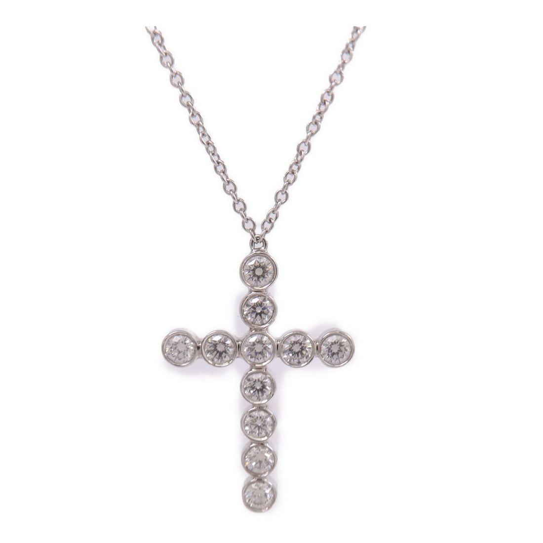 Tiffany Bezel Cross Diamond PT950 - 3