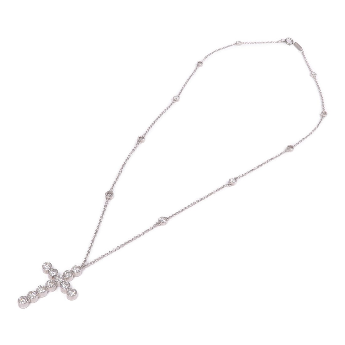 Tiffany Bezel Cross Diamond PT950 - 4