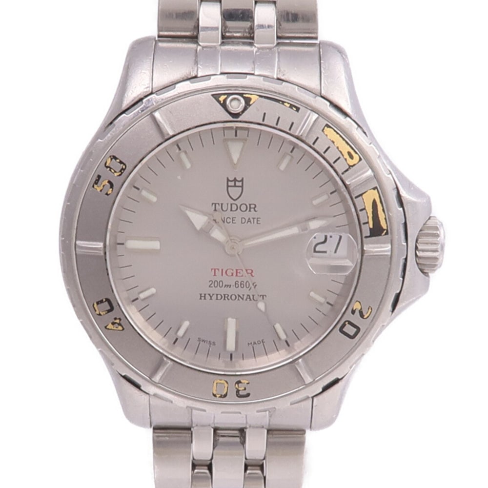 Tudor Hydronaut 85190P Automatic: Silver automatic watch in stainless steel. 36mm case, max wrist 18cm.