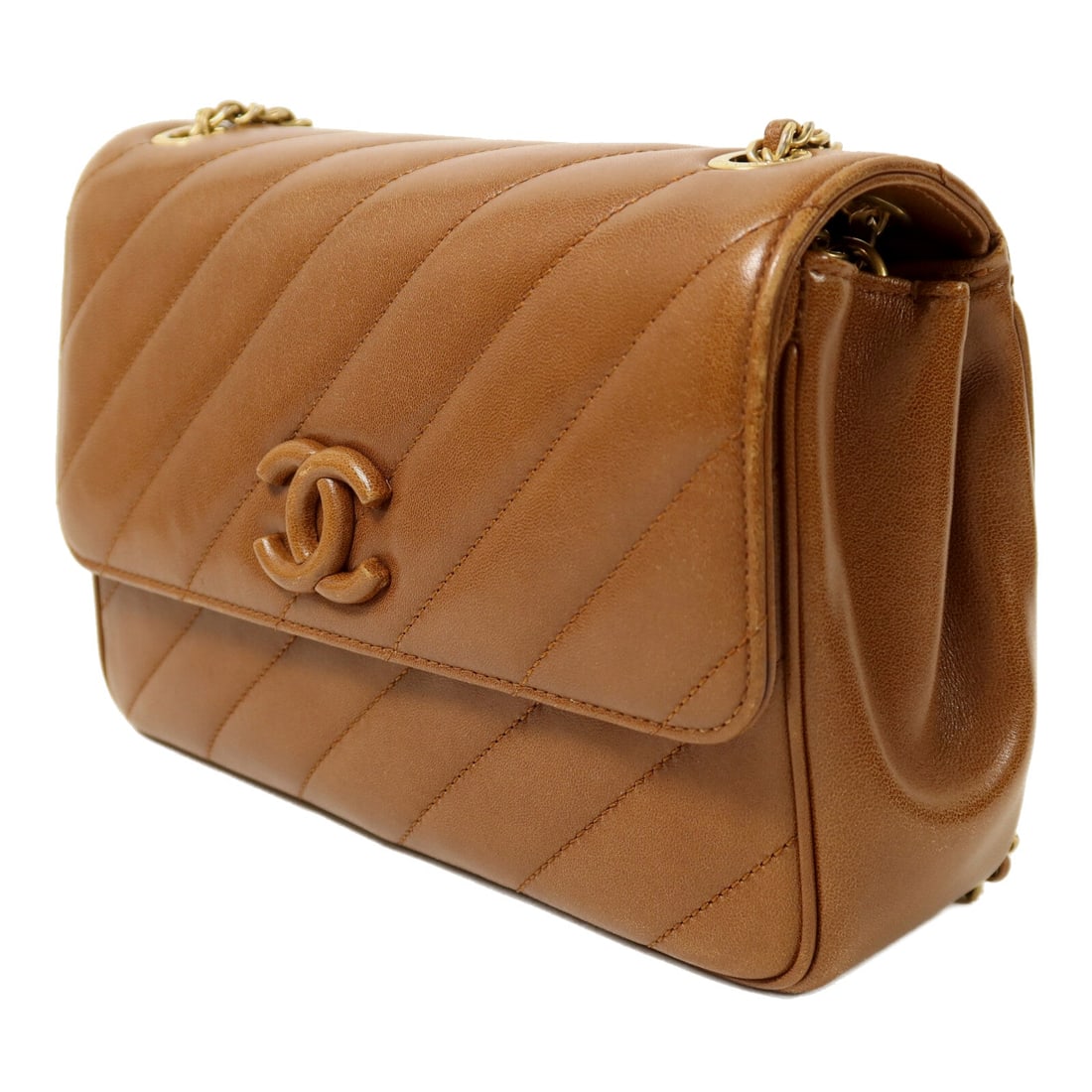 Chanel Chain Shoulder Bag Brown - 3