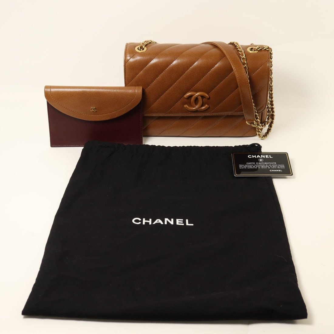 Chanel Chain Shoulder Bag Brown - 9